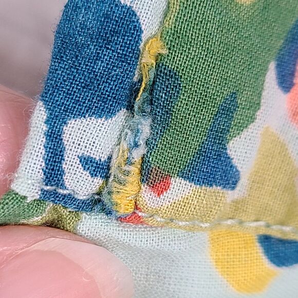 April Cornell Porch Dress L Cotton Midi Floral Cottagecore Sleeveless Pockets ** - Picture 13 of 13